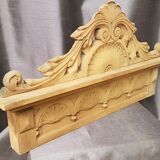 Old pediment in raw walnut in the style of pickled Henry II