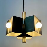 Vintage chandelier 70'S brushed steel 3 burners