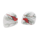 Poignées patères porcelaine oiseau rouge