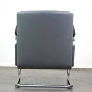 Vintage grey cow leather bauhaus design armchair by Ahrend de Cirkel