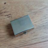 Pillbox gilded metal box and polished marble cabochon