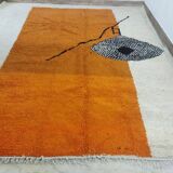 Moroccan handmade artisanal berber carpet magic orange eye 287 x 184 cm