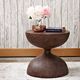 Wabi-Sabi Style Vintage Hourglass Shape Wooden Coffee Table, Living Room Furniture