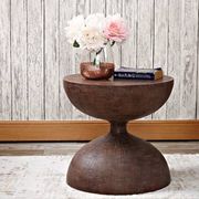 Wabi-Sabi Style Vintage Hourglass Shape Wooden Coffee Table, Living Room Furniture
