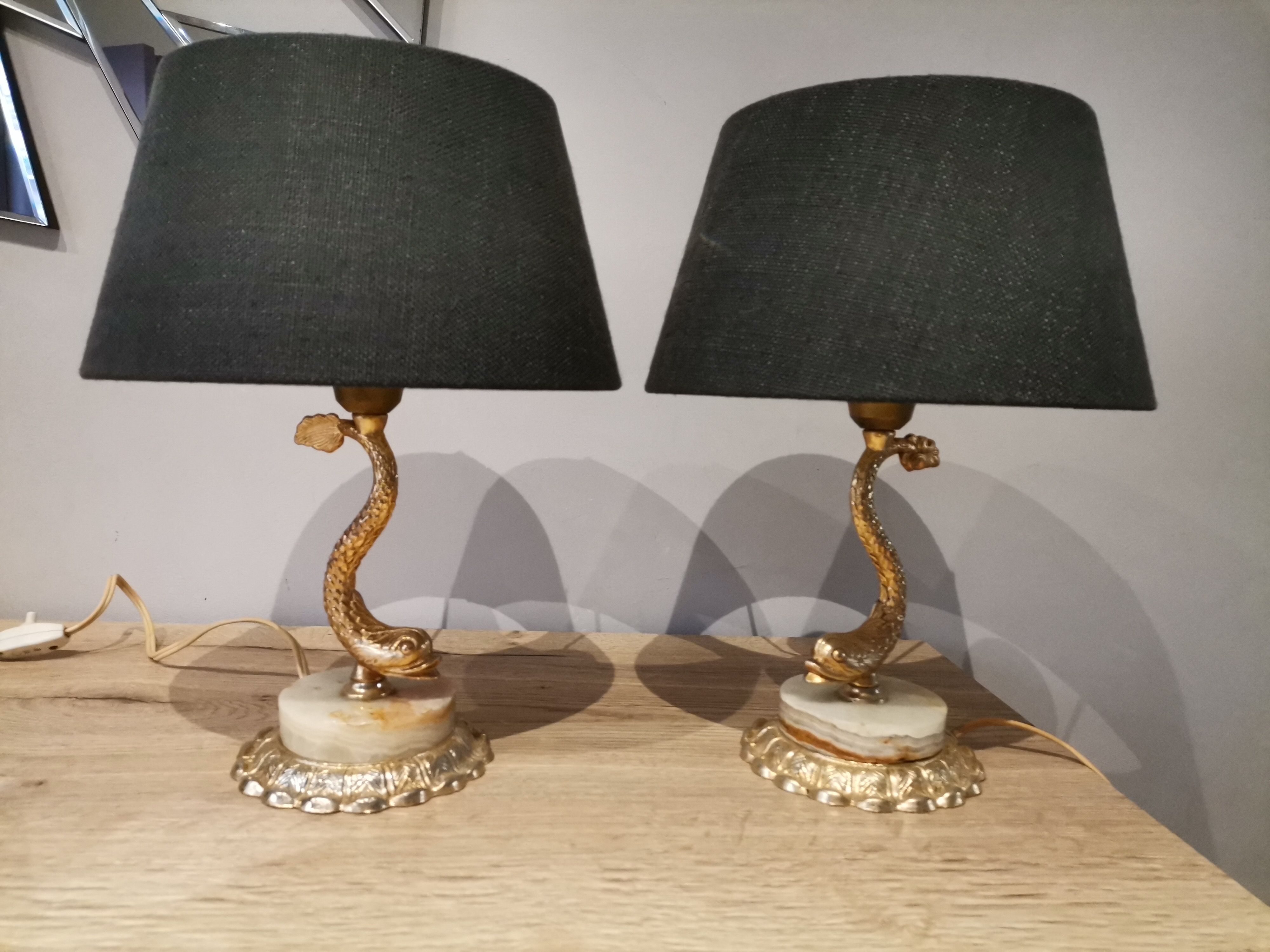 Paire of empire style vintage lamps