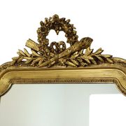 Large Antique Gold Mirror with Crown Classic Baroque France 118cm