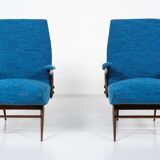 Mid-Century Modern Pair of Armchairs by Vittorio Dassi, Italy, 1960s - New Upholstery