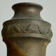 Art Deco vase in patinated metal, unique Wabi-Sabi piece.