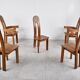 Vintage brutalist dining chairs by De Puydt, 1960s