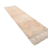 Tapis de couloir turc vintage à motif floral