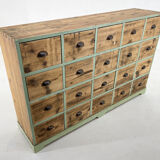Vintage industrial wooden cabinet with original handels, 1930's
