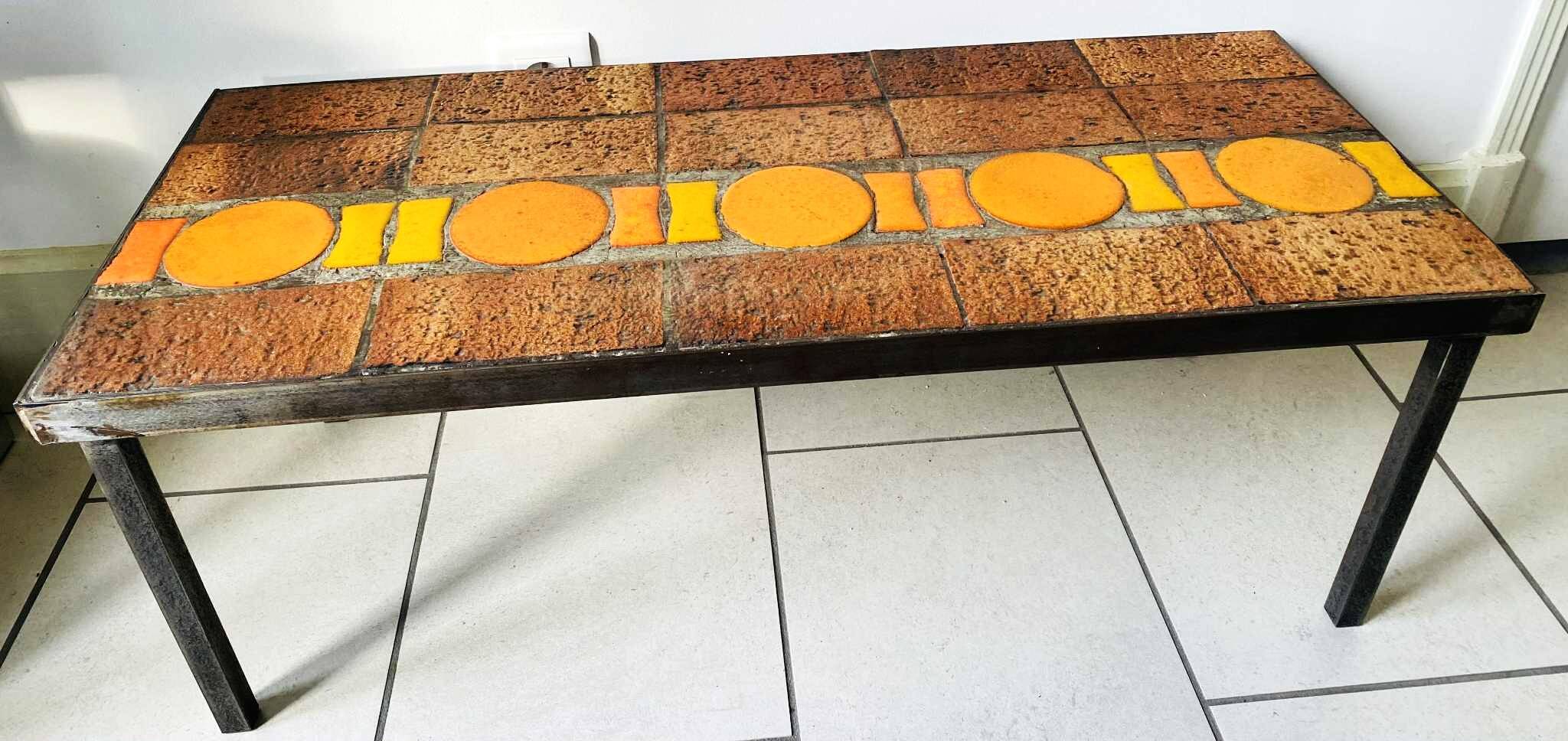Coffee table in the style of Capron, 1970s