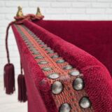 1960s, Danish "Spanish" sofa, original condition, furniture velour, ash wood legs.