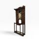Vintage wooden coat rack with mirror.
