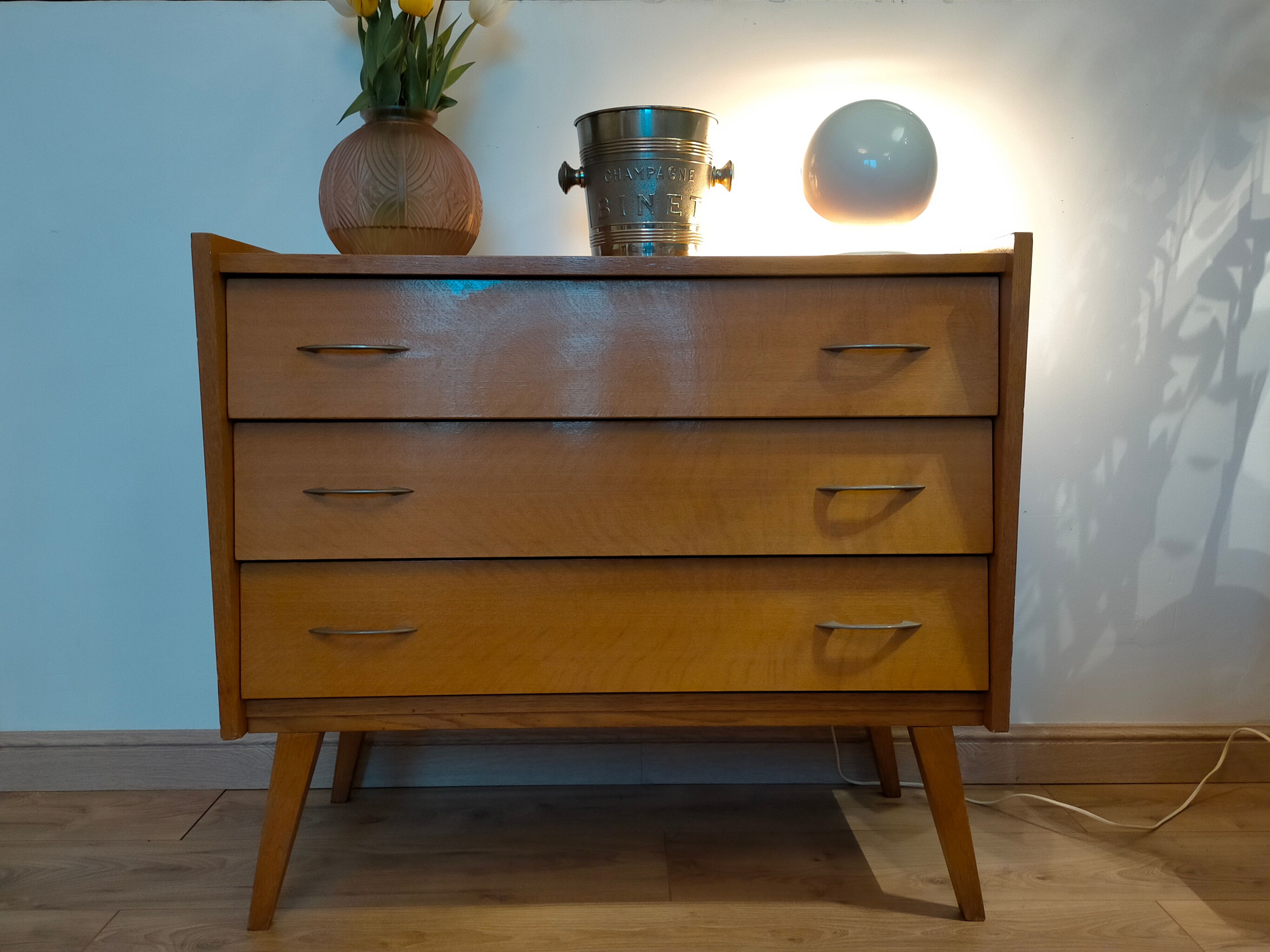 Scandinavian dresser vintage compass feet