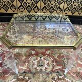 Plexiglass and brass coffee table