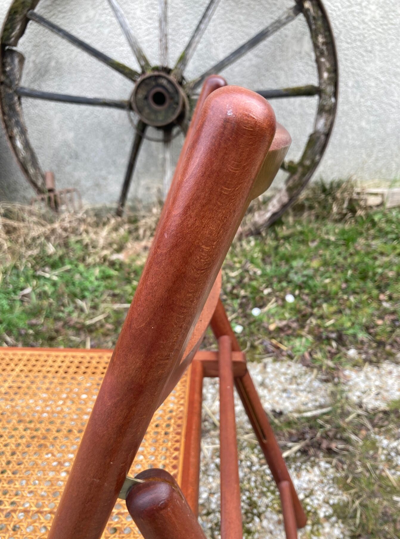 Pair of Italian folding chairs in vintage canning