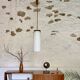 Suspension vintage teck et verre acrylique
