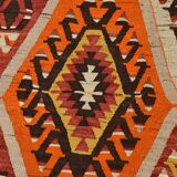 6x9 Colorful Handmade Geometric Kilim Rug, 182x283Cm