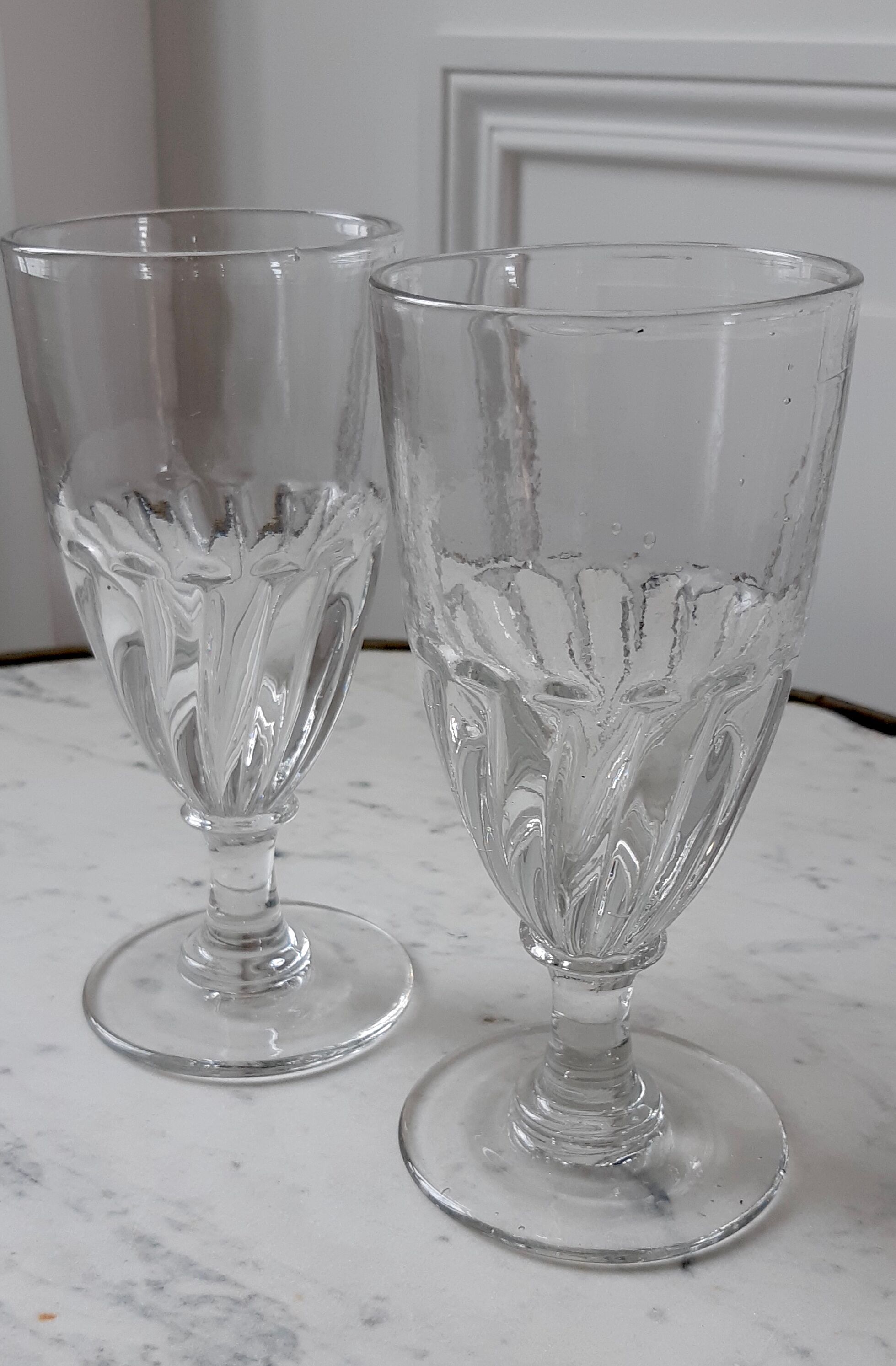 Duo of absinthe glasses late nineteenth century