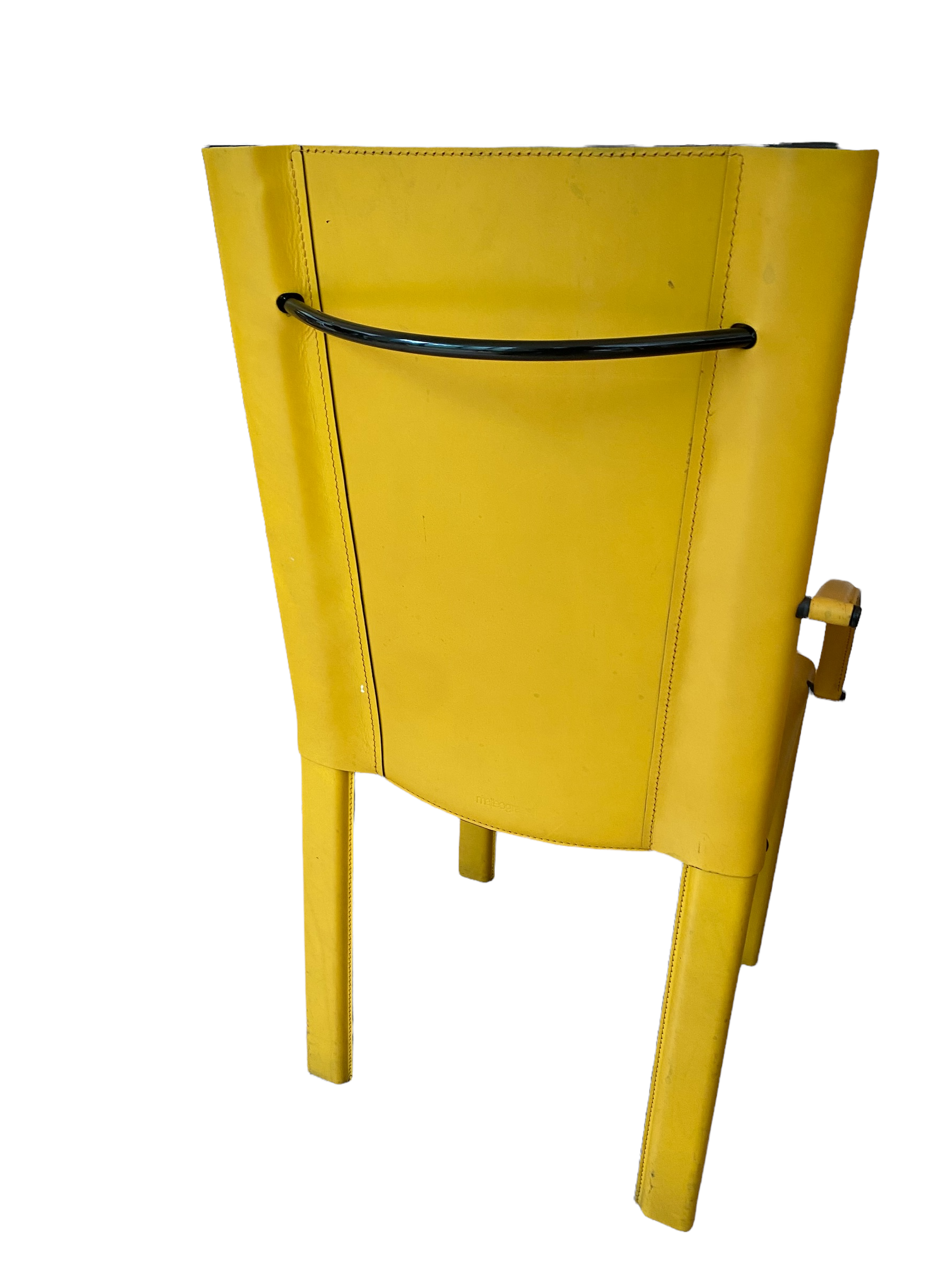 Coral armchair in yellow leather by Matteo Grassi from the 1970s.