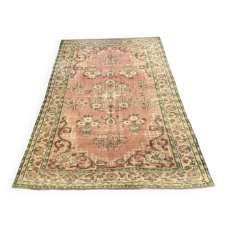 Tapis Oushak turc blush 6x9 tapis vintage en sourdine -Tapis beige MOON.131