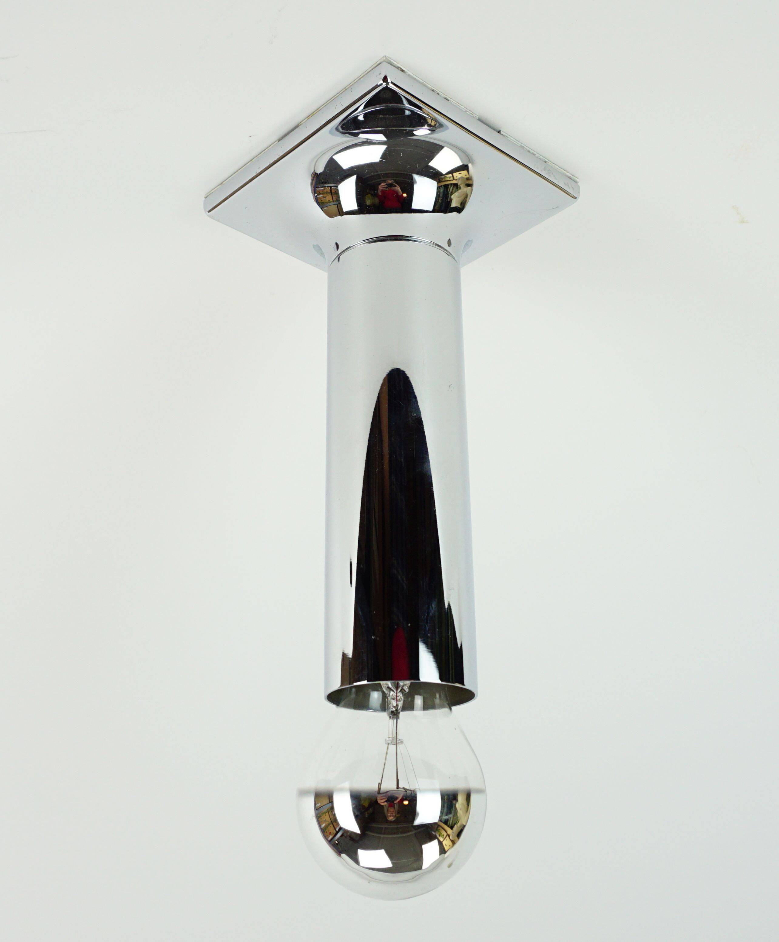 Staff chrome plated ceiling light a248 design rolf krüger 1960s 6 available