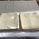 Pair of hemp sheets marked DB