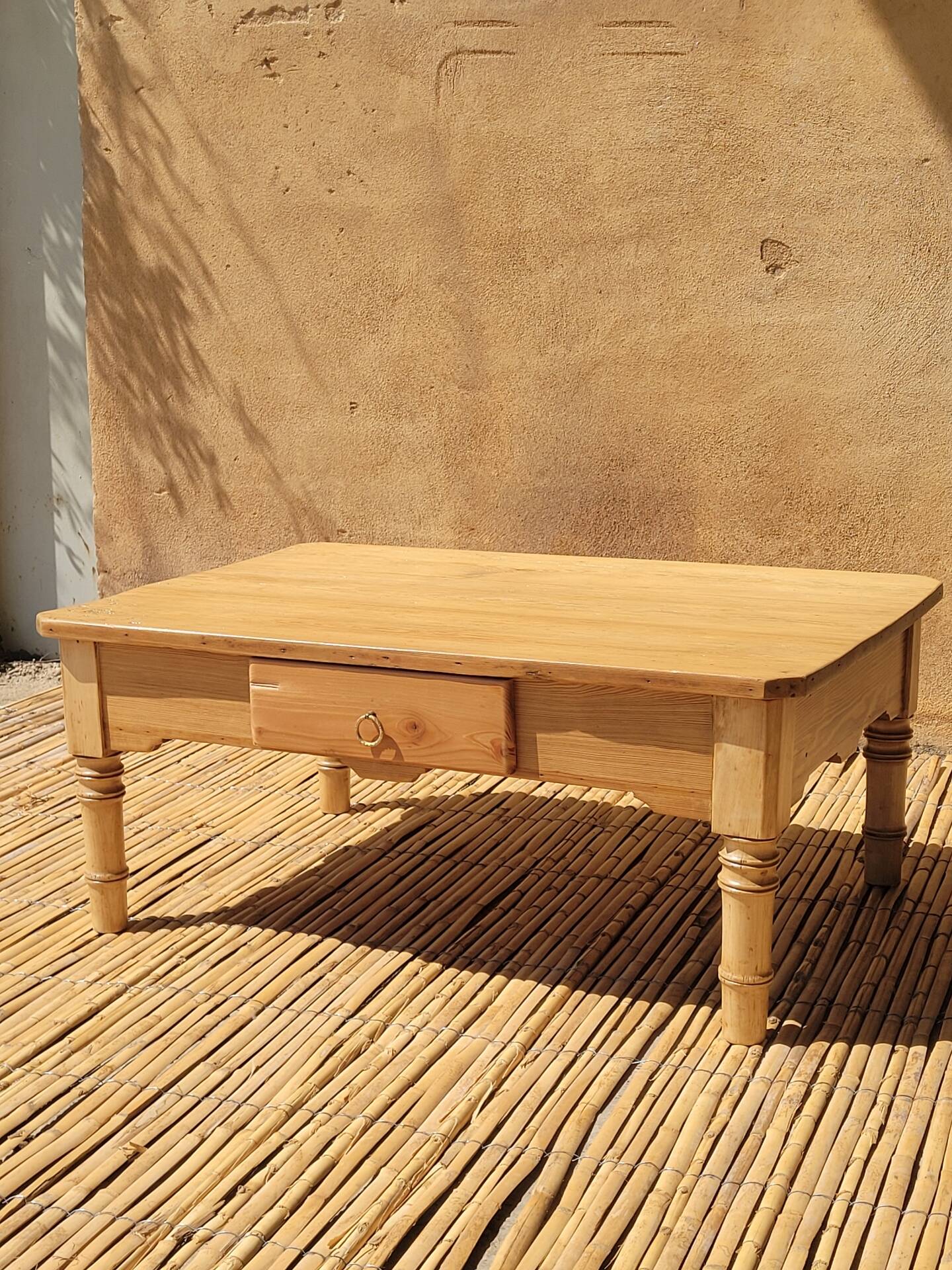 Bamboo coffee table - refurbished - unique piece