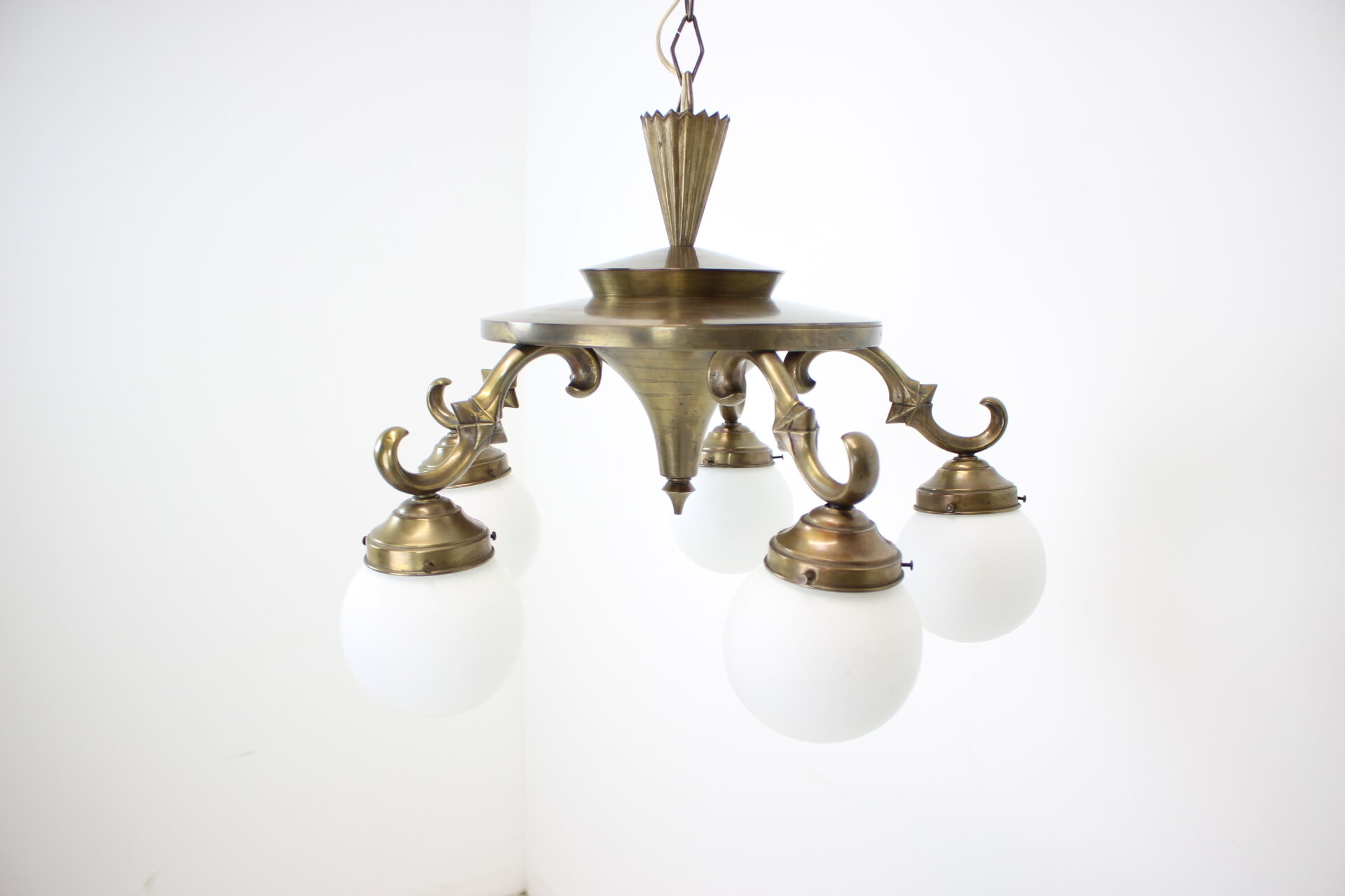 Art deco 5 flamming chandelier 1930s