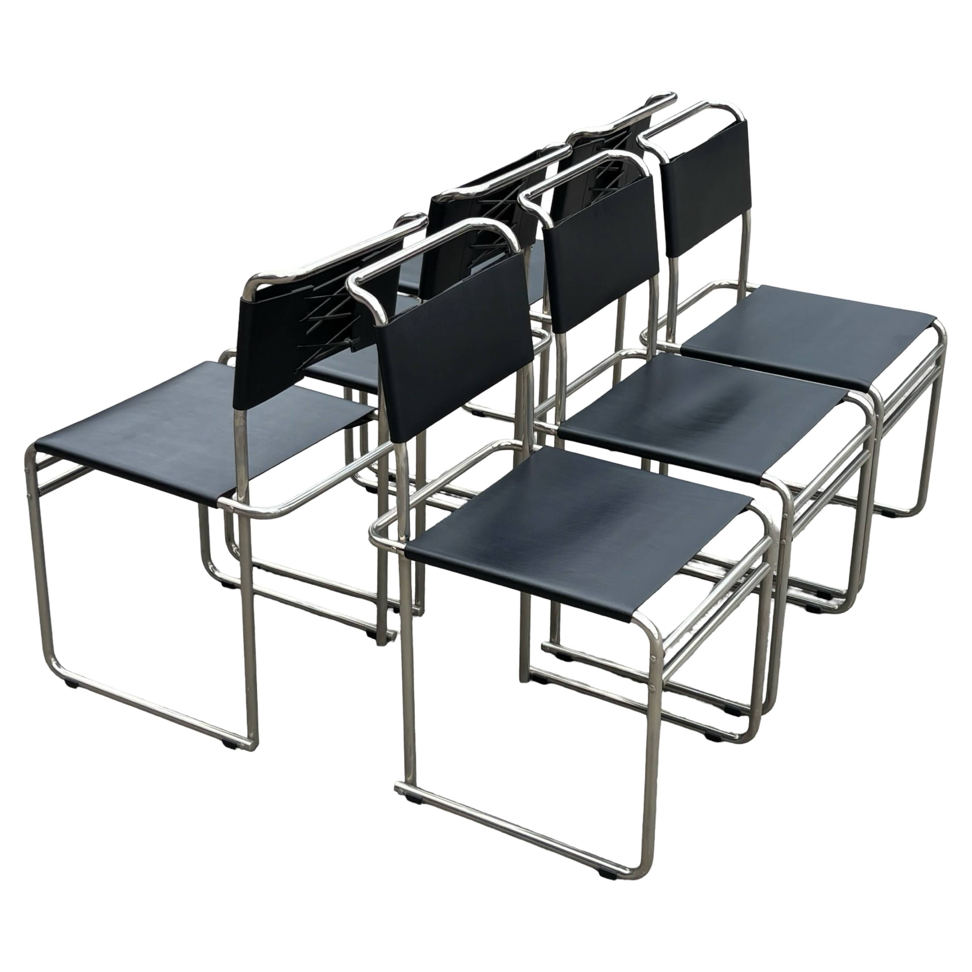 Set of 6 B5/B40 Chairs with Tubular Frame attributed to Marcel Breuer