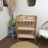 Vintage wicker and bamboo shelf