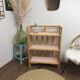 Vintage wicker and bamboo shelf