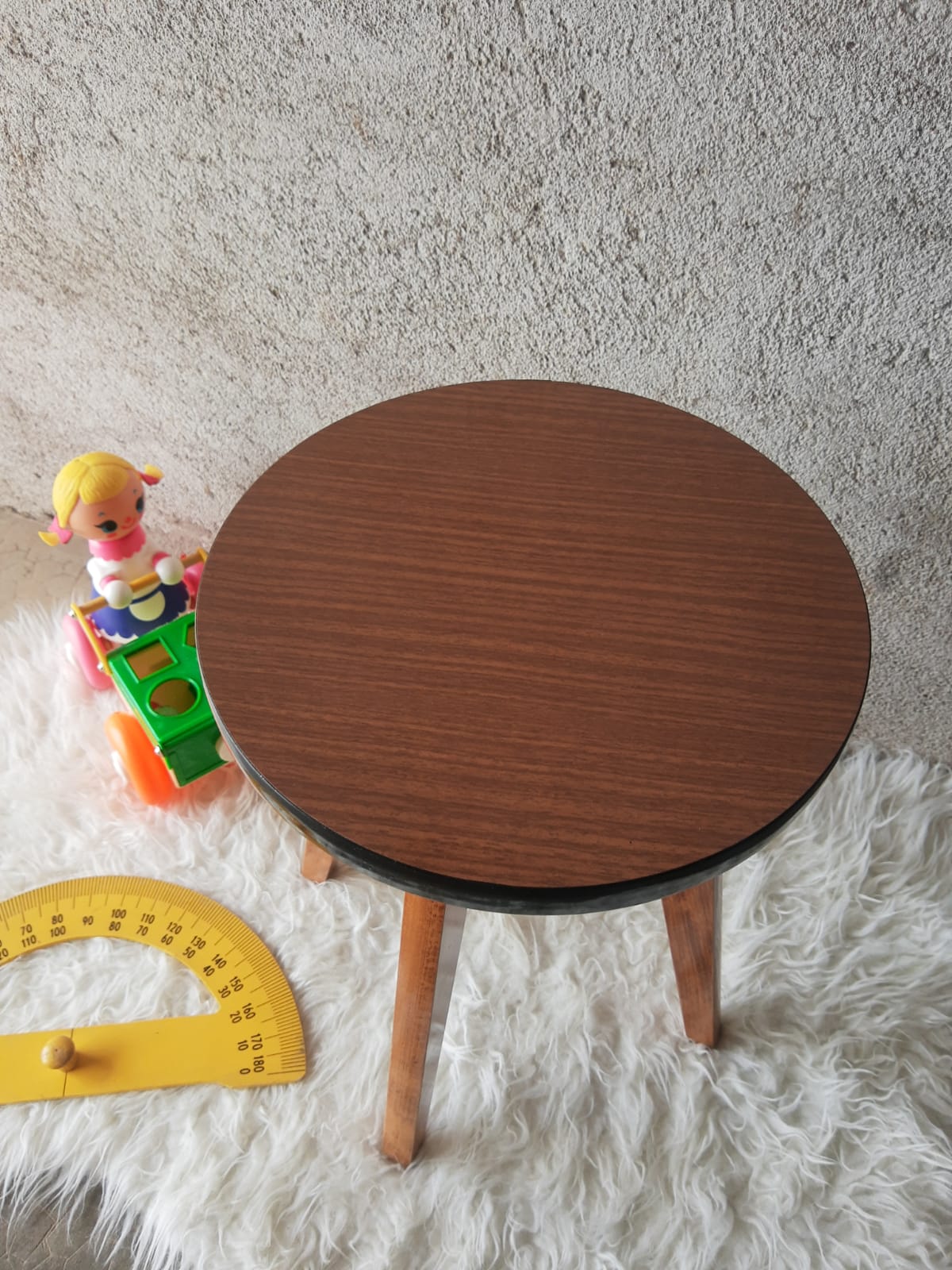 Round stool formica 50-60s vintage