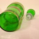 Liquor/digestive service in green and gold glass DELPRETE