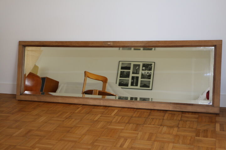 Miroir bois brut biseauté