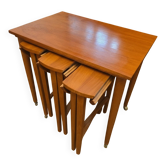 Modular nesting coffee table with 4 integrated stools – Poul Hundeva