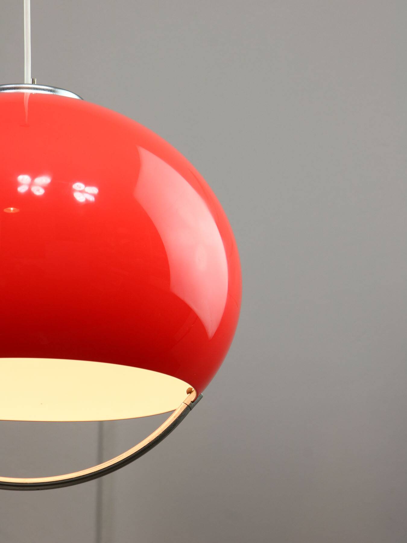 Space Age Italian Red Jolly Pendant Lamp from Guzzini