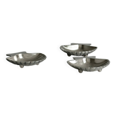 set of 3 metal shell bowls