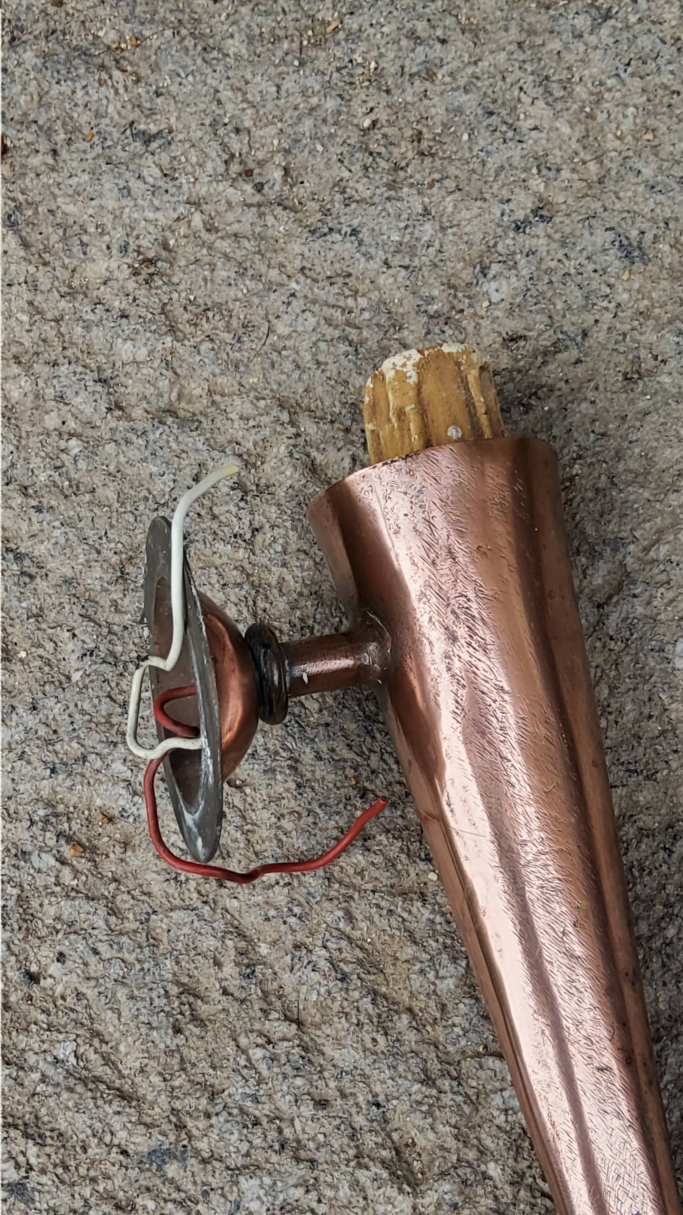 Pair of vintage 50s copper and metal wall lights