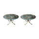 Paire de tables basses rondes, verre, ca 1970