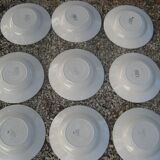 Set de 9 assiettes creuses de Niderviller modèle Paris