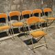 Lot de 6 chaises pliantes en velours et métal doré