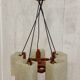 Teak and resin pendant light