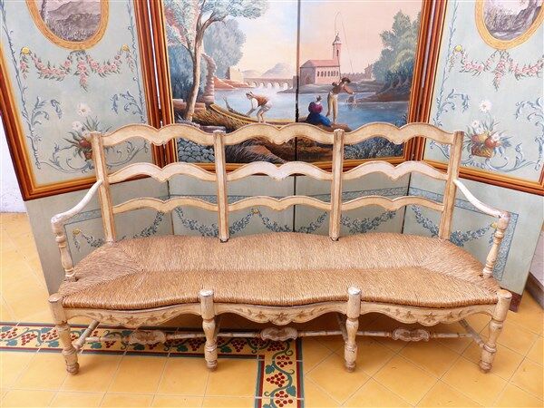 Radassier  Provençal en bois canapé banquette