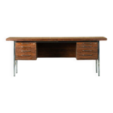 Mid-century rosewood and metal desk, Denmark 1970s