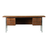 Mid-century rosewood and metal desk, Denmark 1970s
