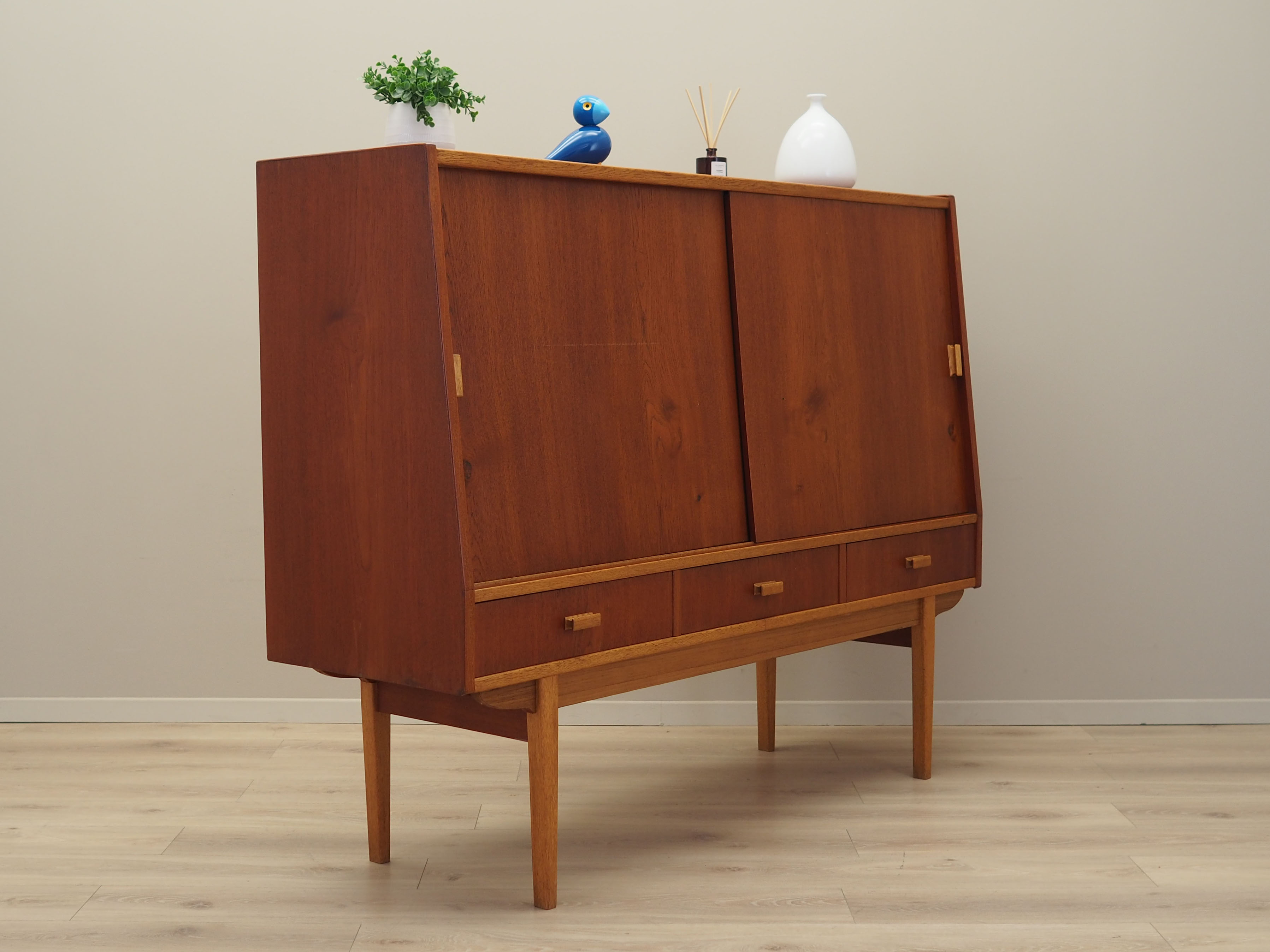 Teak highboard, Danish design, 1960s, production: Denmark