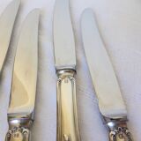 6 dessert knives in silver metal punched 2106271