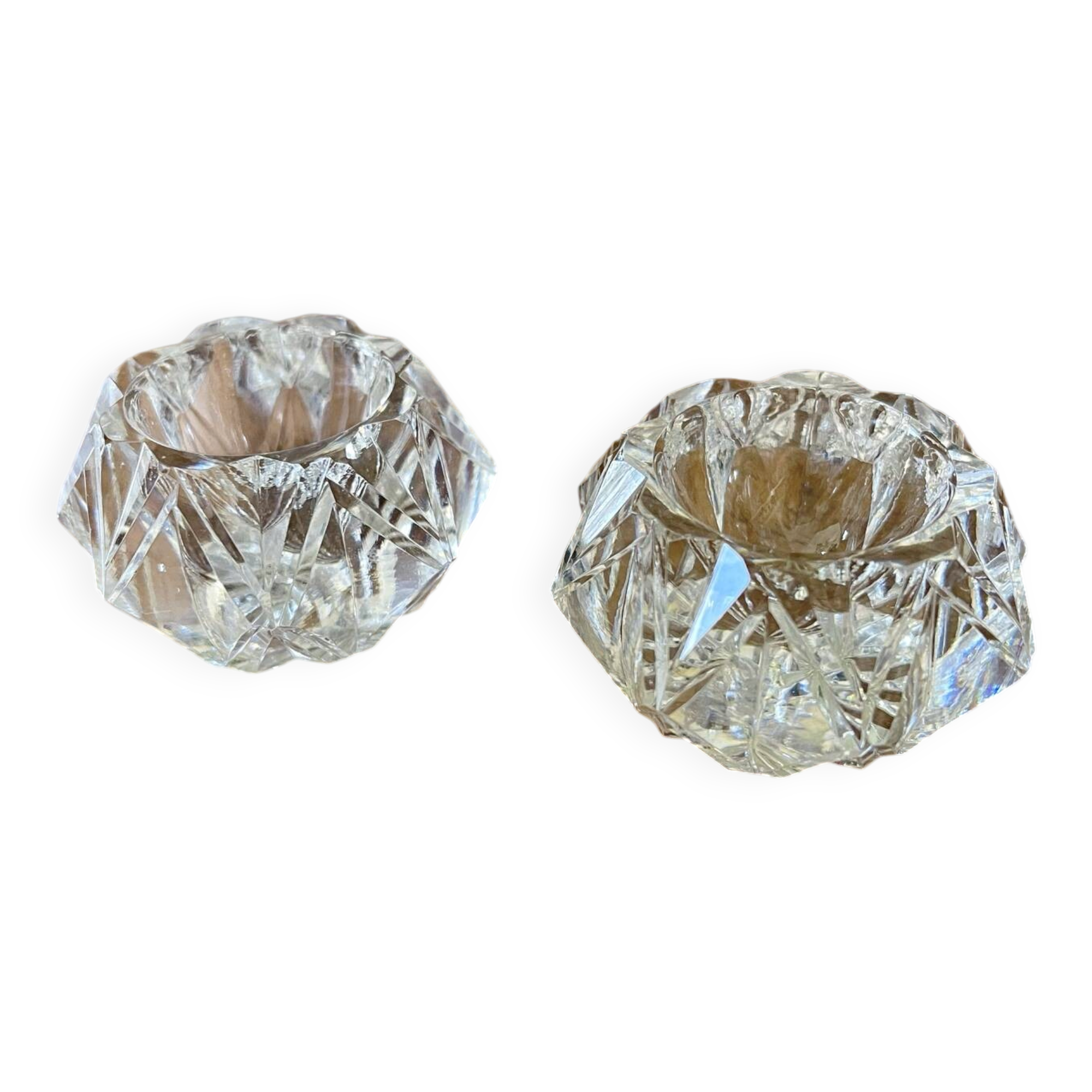 Pair of crystal salt shakers